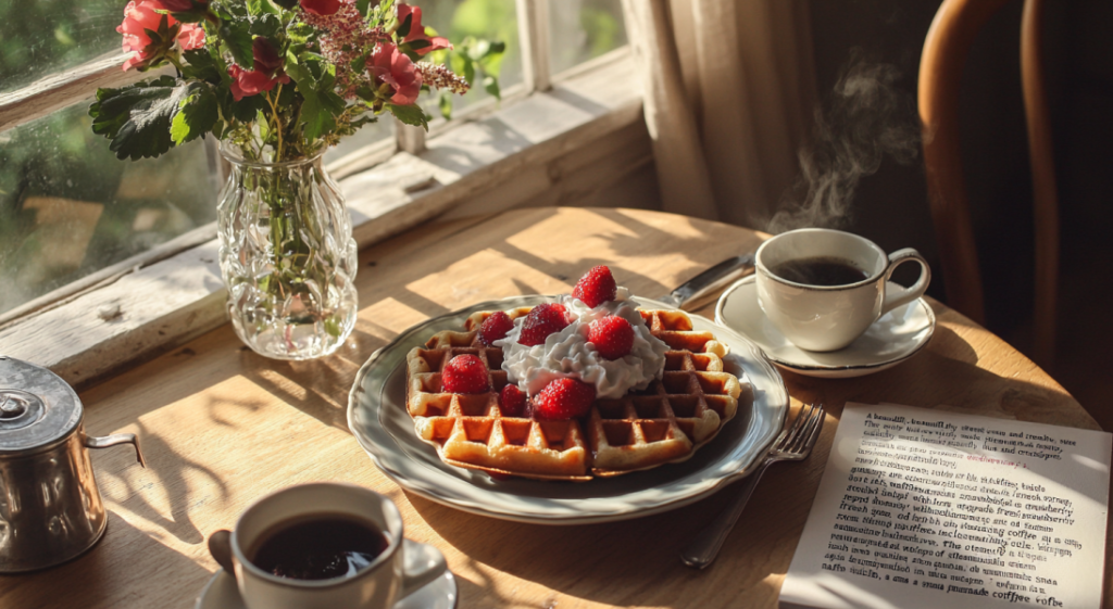 strawberry waffles